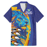 Custom Saint Lucia Cricket Kings Family Matching Mermaid Dress and Hawaiian Shirt Power Lions of Caribbean - Wonder Print Shop