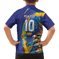 Custom Saint Lucia Cricket Kings Family Matching Off The Shoulder Long Sleeve Dress and Hawaiian Shirt Power Lions of Caribbean - Wonder Print Shop