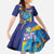 Custom Saint Lucia Cricket Kings Family Matching Off The Shoulder Long Sleeve Dress and Hawaiian Shirt Power Lions of Caribbean - Wonder Print Shop
