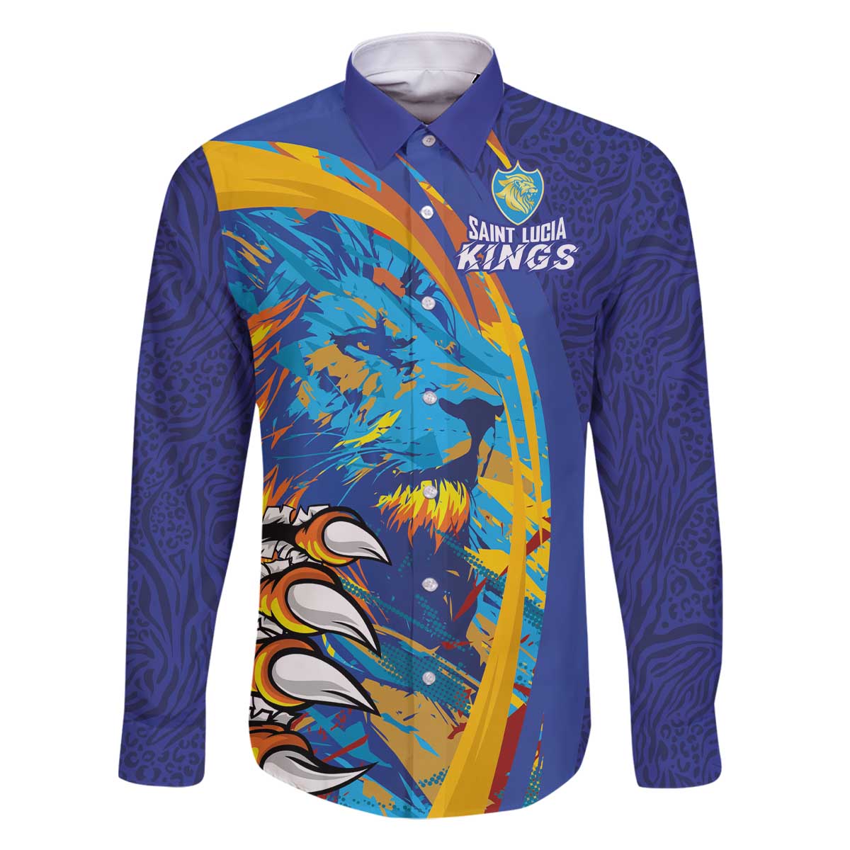 Custom Saint Lucia Cricket Kings Family Matching Off The Shoulder Long Sleeve Dress and Hawaiian Shirt Power Lions of Caribbean - Wonder Print Shop