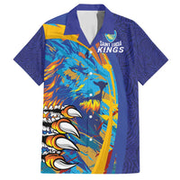 Custom Saint Lucia Cricket Kings Family Matching Off Shoulder Maxi Dress and Hawaiian Shirt Power Lions of Caribbean - Wonder Print Shop