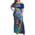 Custom Saint Lucia Cricket Kings Family Matching Off Shoulder Maxi Dress and Hawaiian Shirt Power Lions of Caribbean - Wonder Print Shop
