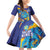 Custom Saint Lucia Cricket Kings Family Matching Off Shoulder Short Dress and Hawaiian Shirt Power Lions of Caribbean - Wonder Print Shop