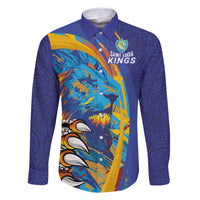 Custom Saint Lucia Cricket Kings Family Matching Off Shoulder Short Dress and Hawaiian Shirt Power Lions of Caribbean - Wonder Print Shop