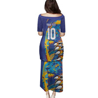 Custom Saint Lucia Cricket Kings Family Matching Puletasi and Hawaiian Shirt Power Lions of Caribbean - Wonder Print Shop