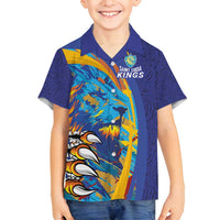 Custom Saint Lucia Cricket Kings Family Matching Puletasi and Hawaiian Shirt Power Lions of Caribbean - Wonder Print Shop