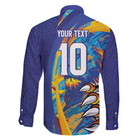 Custom Saint Lucia Cricket Kings Family Matching Short Sleeve Bodycon Dress and Hawaiian Shirt Power Lions of Caribbean - Wonder Print Shop