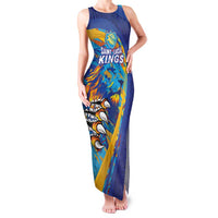 Custom Saint Lucia Cricket Kings Family Matching Tank Maxi Dress and Hawaiian Shirt Power Lions of Caribbean - Wonder Print Shop