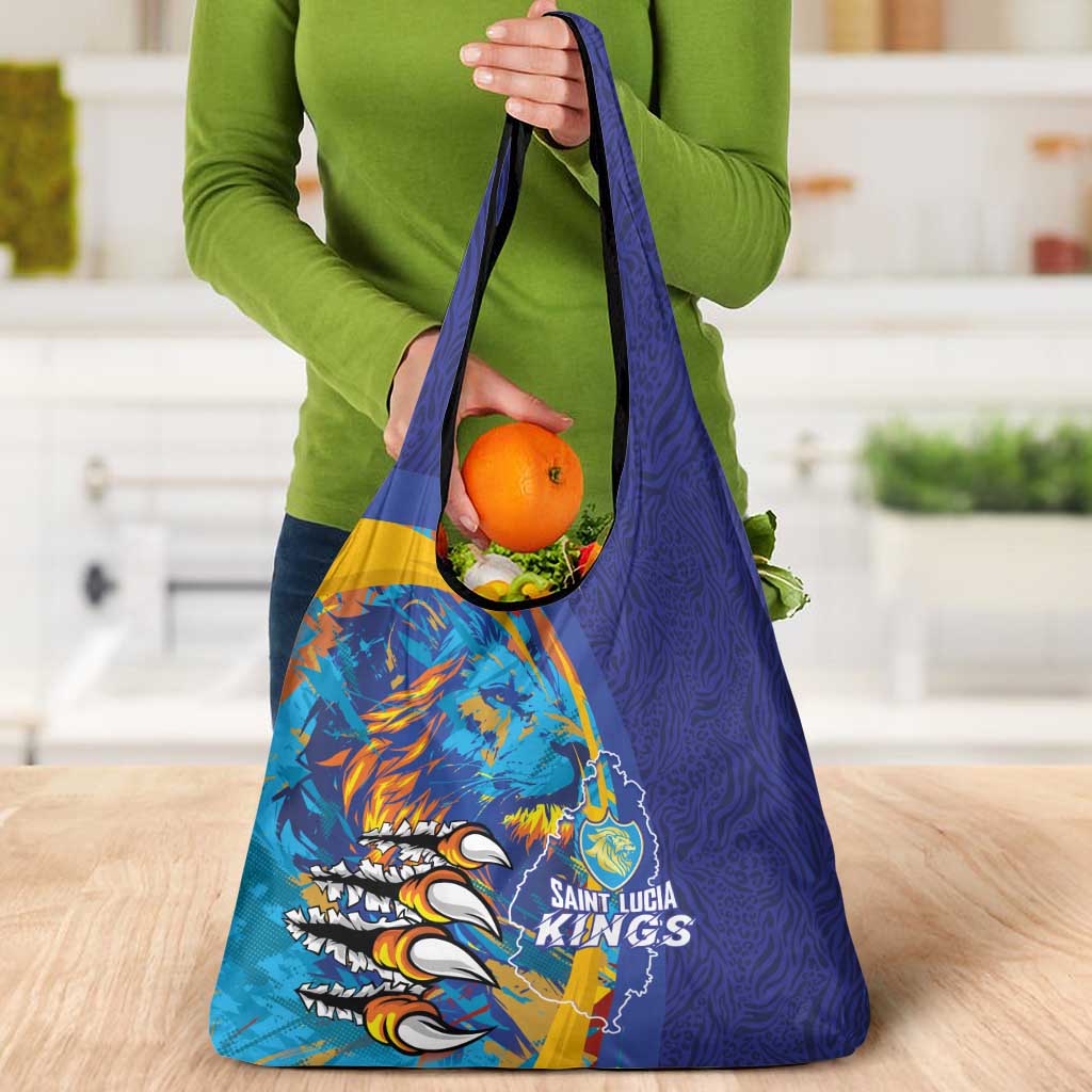 Saint Lucia Cricket Kings Grocery Bag Power Lions of Caribbean - Wonder Print Shop