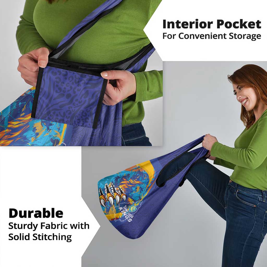 Saint Lucia Cricket Kings Grocery Bag Power Lions of Caribbean - Wonder Print Shop