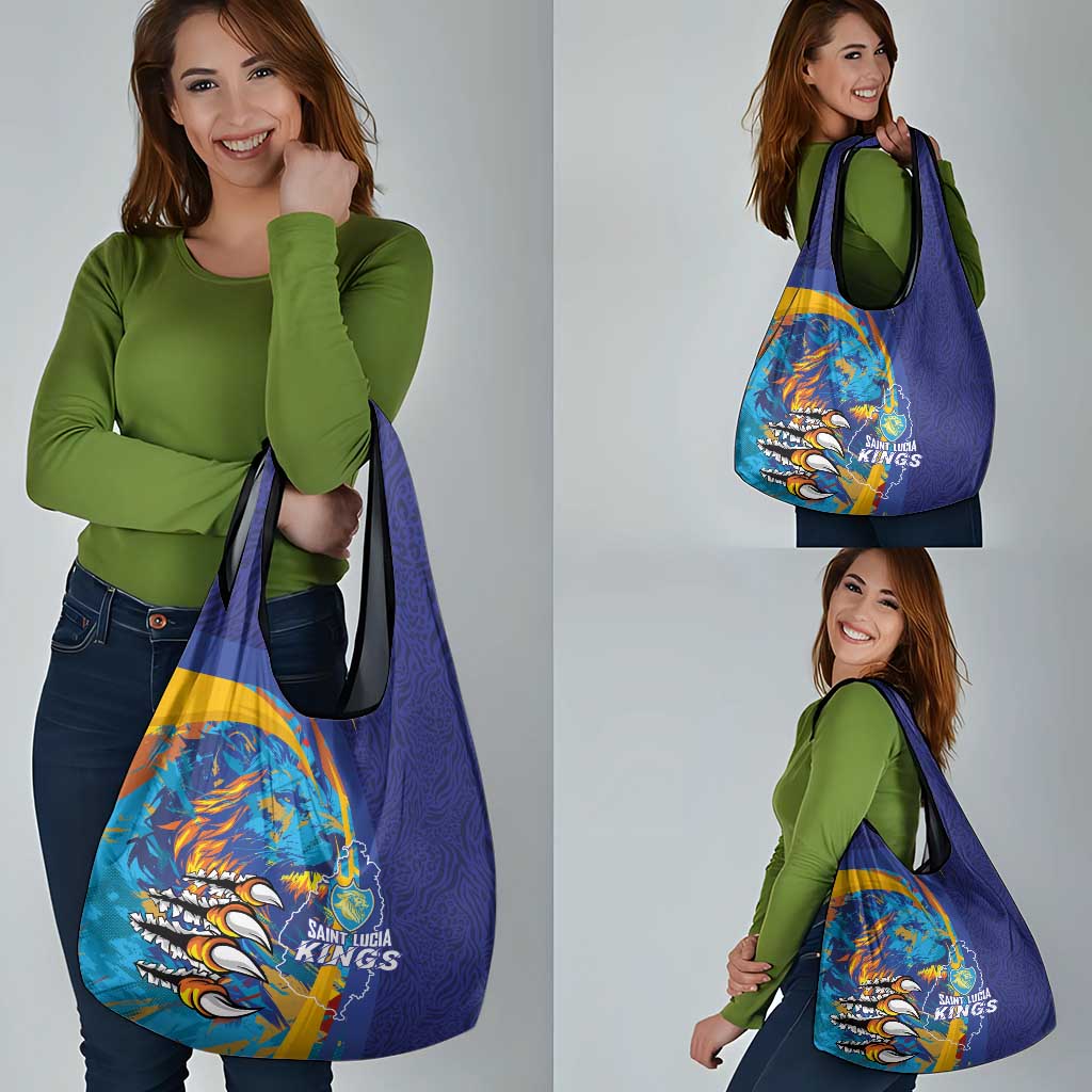 Saint Lucia Cricket Kings Grocery Bag Power Lions of Caribbean - Wonder Print Shop