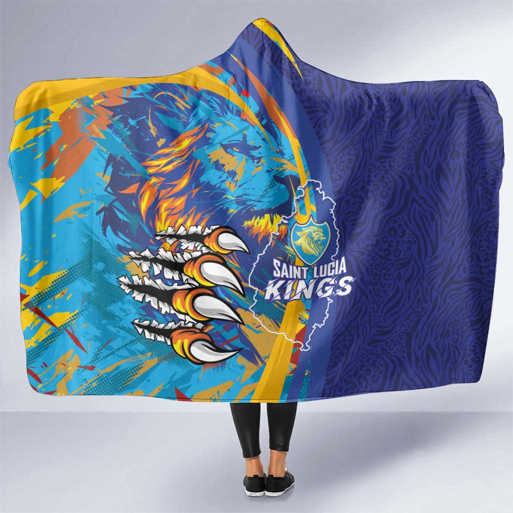 Saint Lucia Cricket Kings Hooded Blanket Power Lions of Caribbean - Wonder Print Shop
