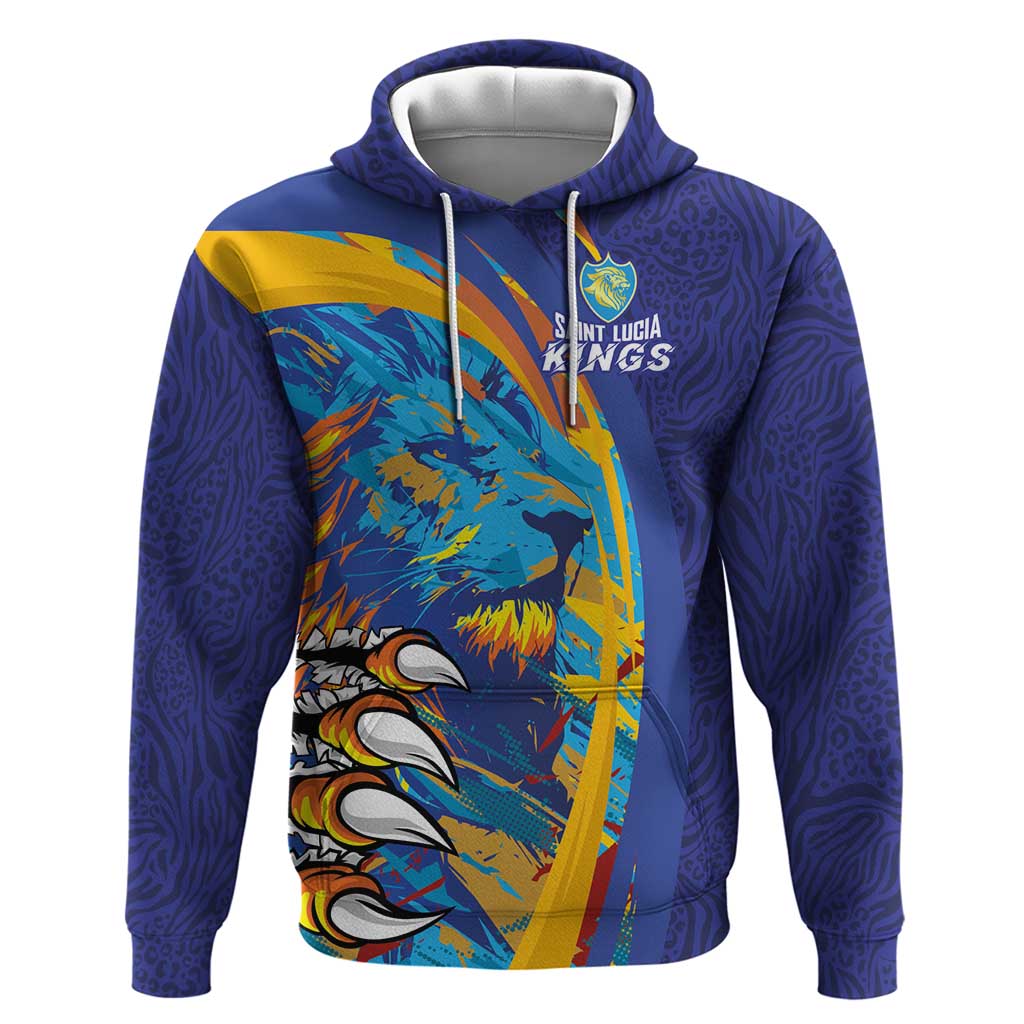 Custom Saint Lucia Cricket Kings Hoodie Power Lions of Caribbean - Wonder Print Shop