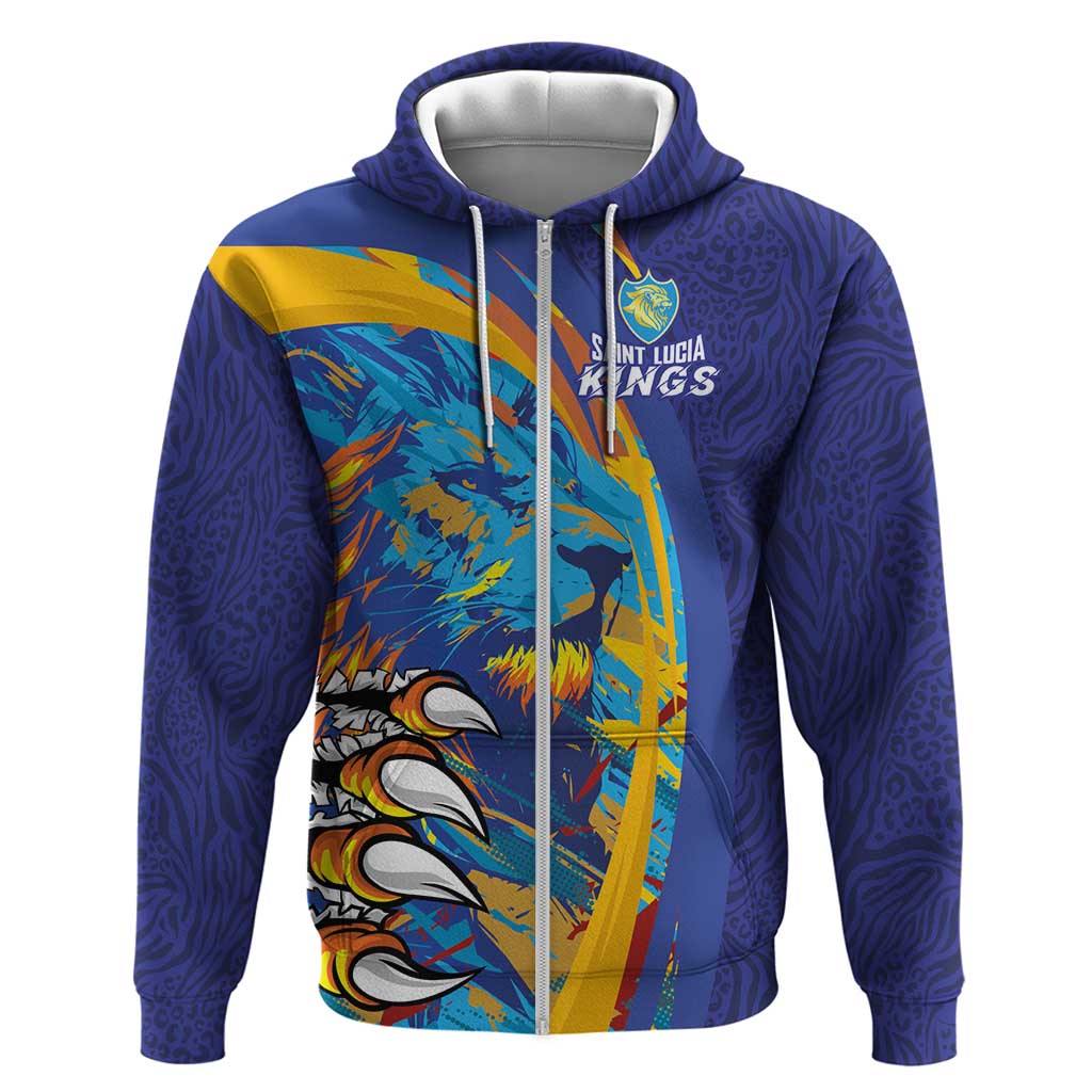 Custom Saint Lucia Cricket Kings Hoodie Power Lions of Caribbean - Wonder Print Shop