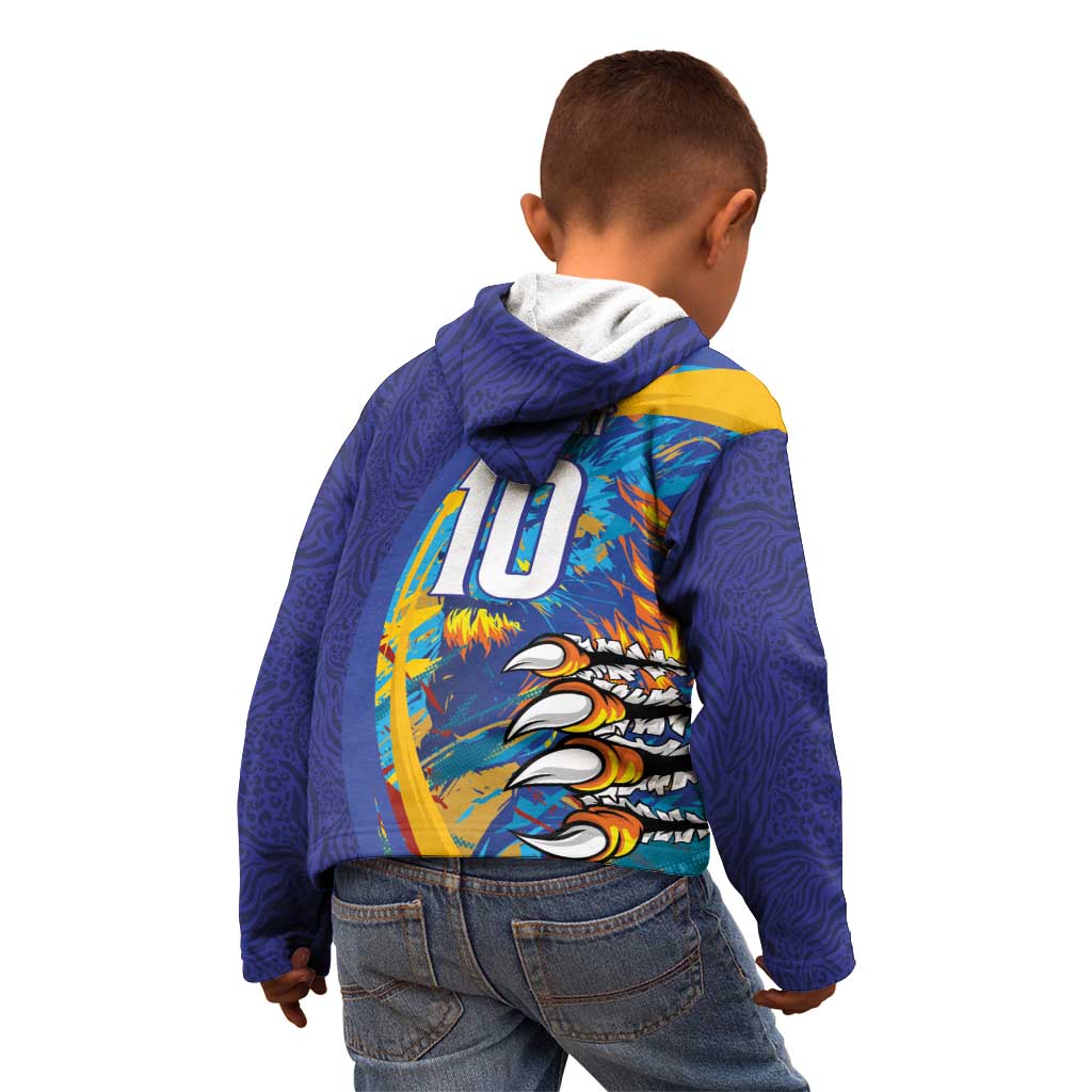 Custom Saint Lucia Cricket Kings Kid Hoodie Power Lions of Caribbean - Wonder Print Shop