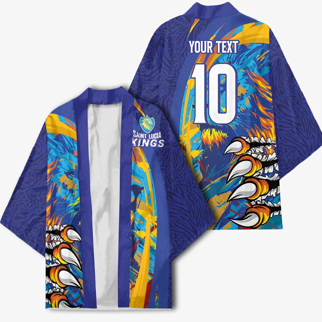 Custom Saint Lucia Cricket Kings Kimono Power Lions of Caribbean - Wonder Print Shop