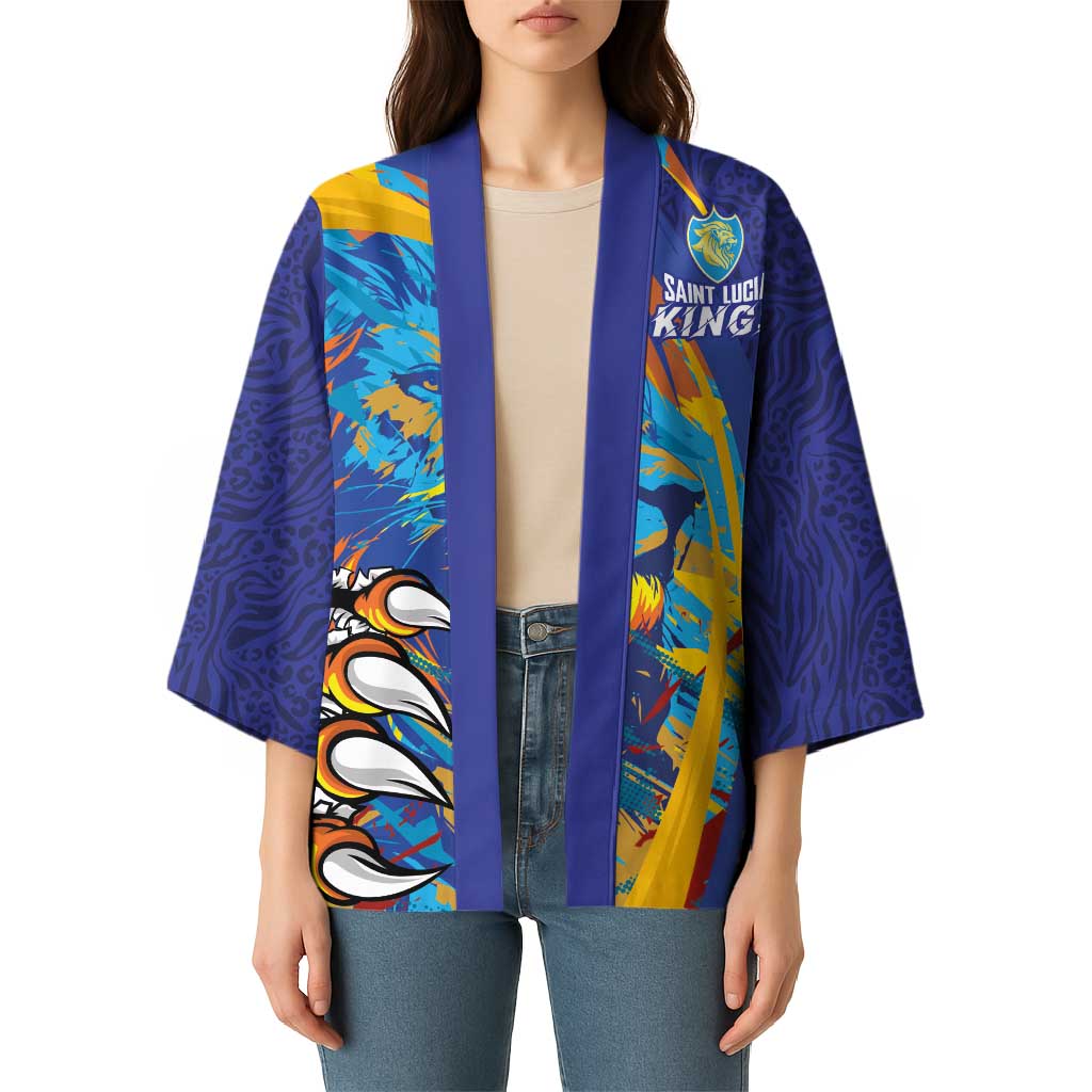 Custom Saint Lucia Cricket Kings Kimono Power Lions of Caribbean - Wonder Print Shop