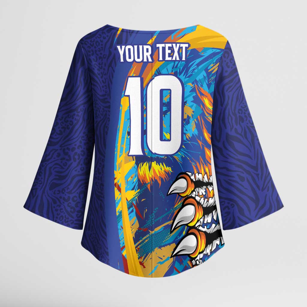 Custom Saint Lucia Cricket Kings Kimono Sleeve Blouse Power Lions of Caribbean - Wonder Print Shop