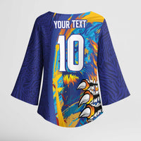 Custom Saint Lucia Cricket Kings Kimono Sleeve Blouse Power Lions of Caribbean - Wonder Print Shop