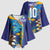 Custom Saint Lucia Cricket Kings Kimono Sleeve Blouse Power Lions of Caribbean - Wonder Print Shop