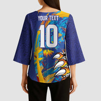 Custom Saint Lucia Cricket Kings Kimono Sleeve Blouse Power Lions of Caribbean - Wonder Print Shop