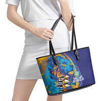 Saint Lucia Cricket Kings Leather Tote Bag Power Lions of Caribbean - Wonder Print Shop