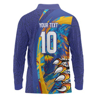 Custom Saint Lucia Cricket Kings Long Sleeve Polo Shirt Power Lions of Caribbean - Wonder Print Shop