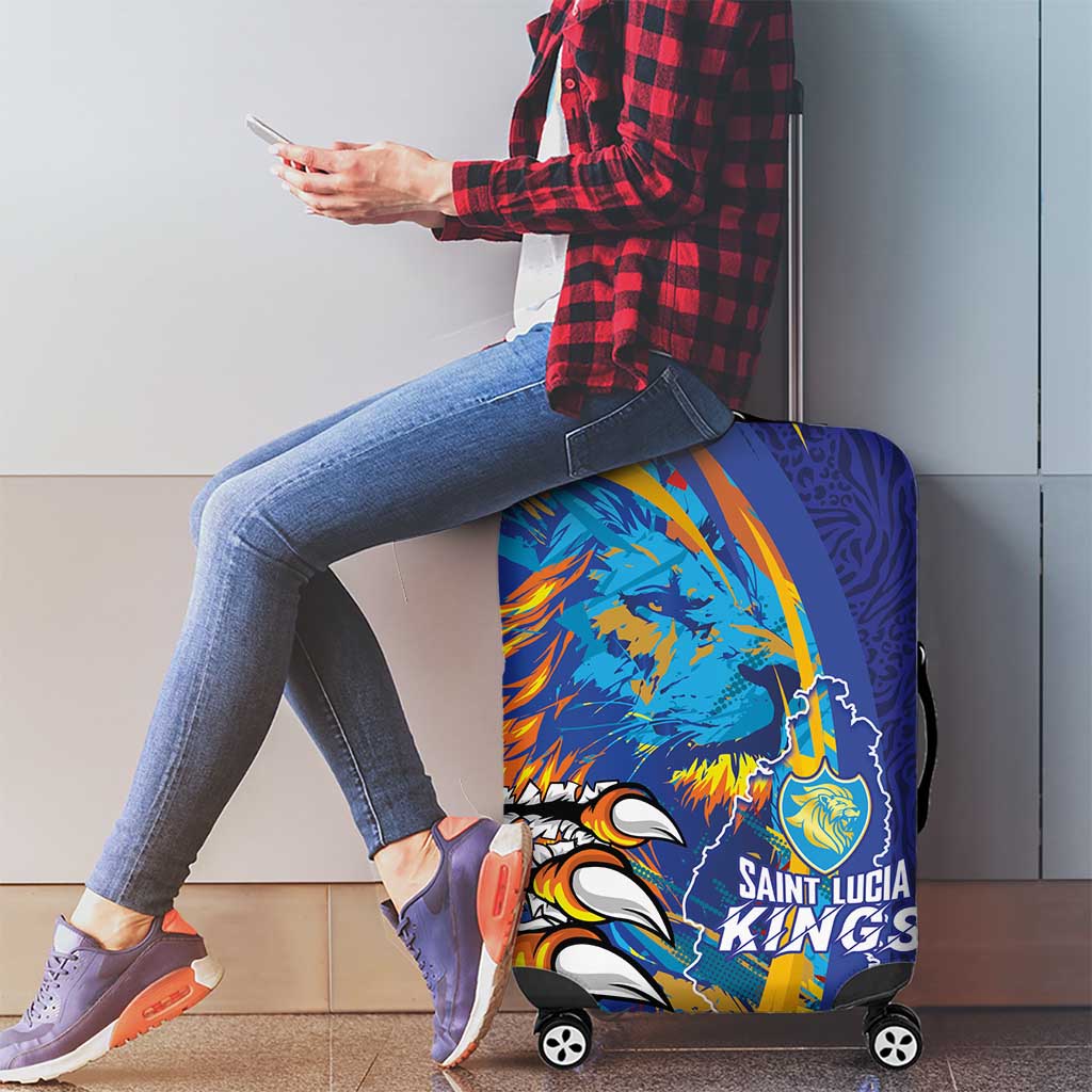 Saint Lucia Cricket Kings Luggage Cover Power Lions of Caribbean - Wonder Print Shop