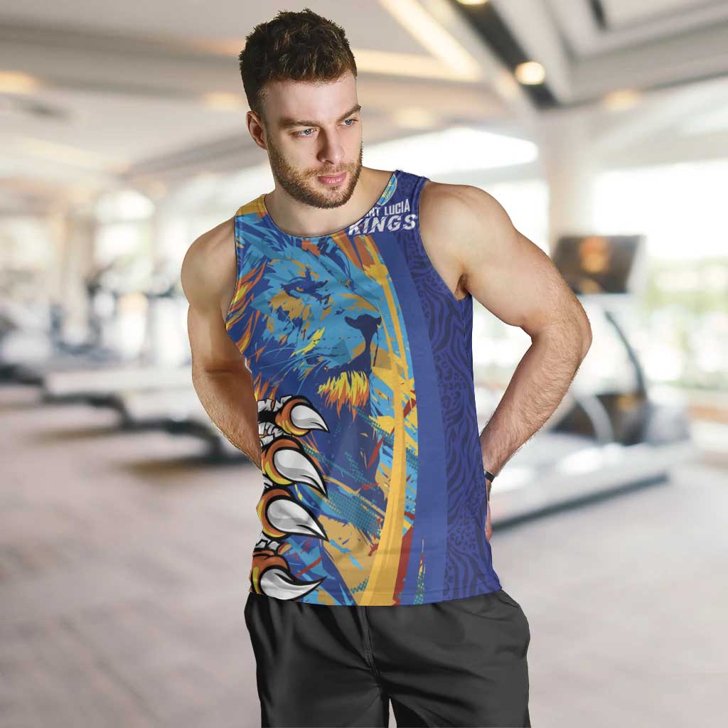 Custom Saint Lucia Cricket Kings Men Tank Top Power Lions of Caribbean - Wonder Print Shop