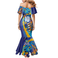 Custom Saint Lucia Cricket Kings Mermaid Dress Power Lions of Caribbean - Wonder Print Shop