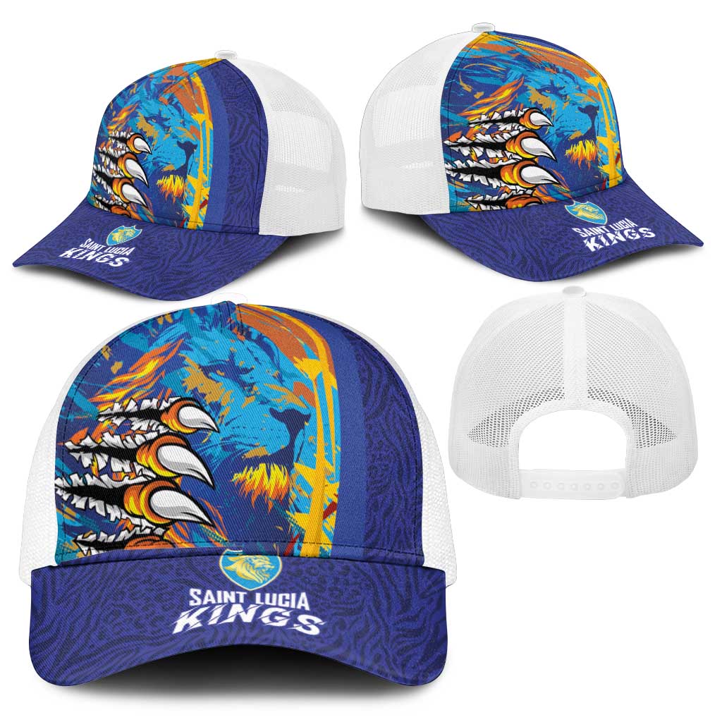 Saint Lucia Cricket Kings Mesh Trucker Cap Power Lions of Caribbean - Wonder Print Shop