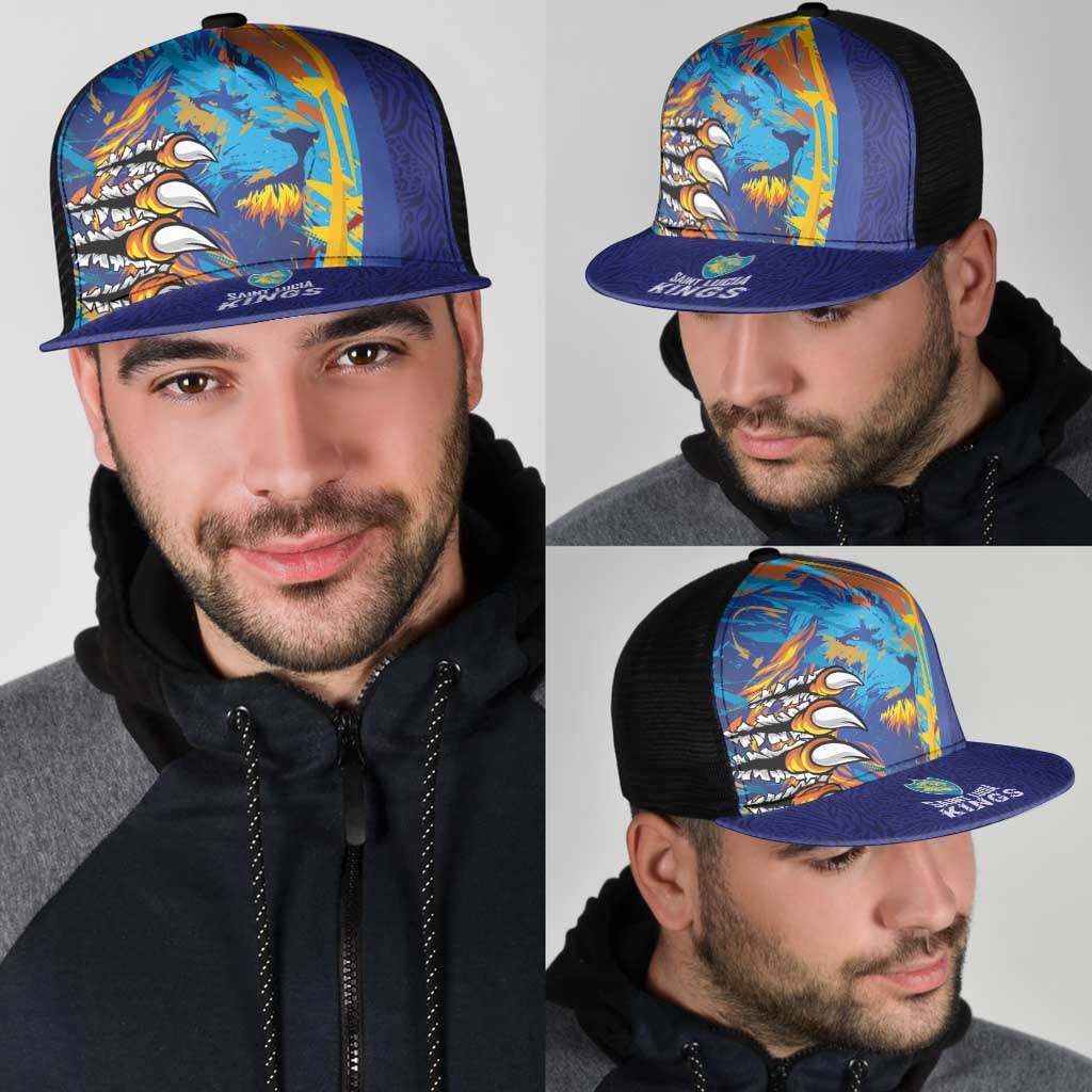 Saint Lucia Cricket Kings Mesh Trucker Cap Power Lions of Caribbean - Wonder Print Shop