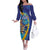 Custom Saint Lucia Cricket Kings Off The Shoulder Long Sleeve Dress Power Lions of Caribbean - Wonder Print Shop