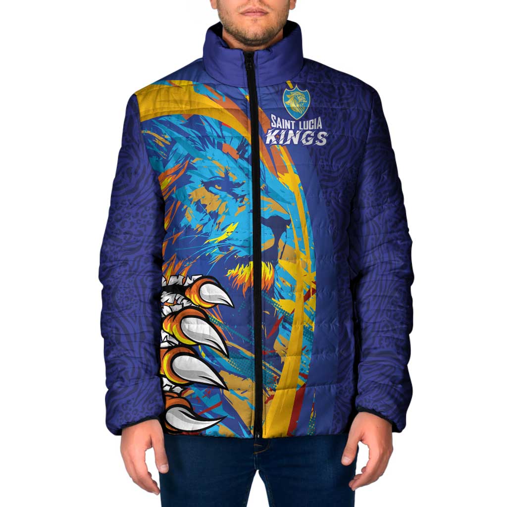 Custom Saint Lucia Cricket Kings Padded Jacket Power Lions of Caribbean - Wonder Print Shop