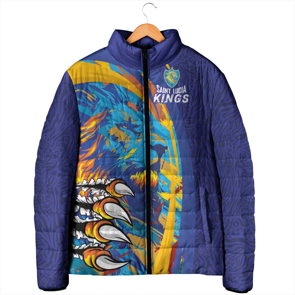 Custom Saint Lucia Cricket Kings Padded Jacket Power Lions of Caribbean - Wonder Print Shop