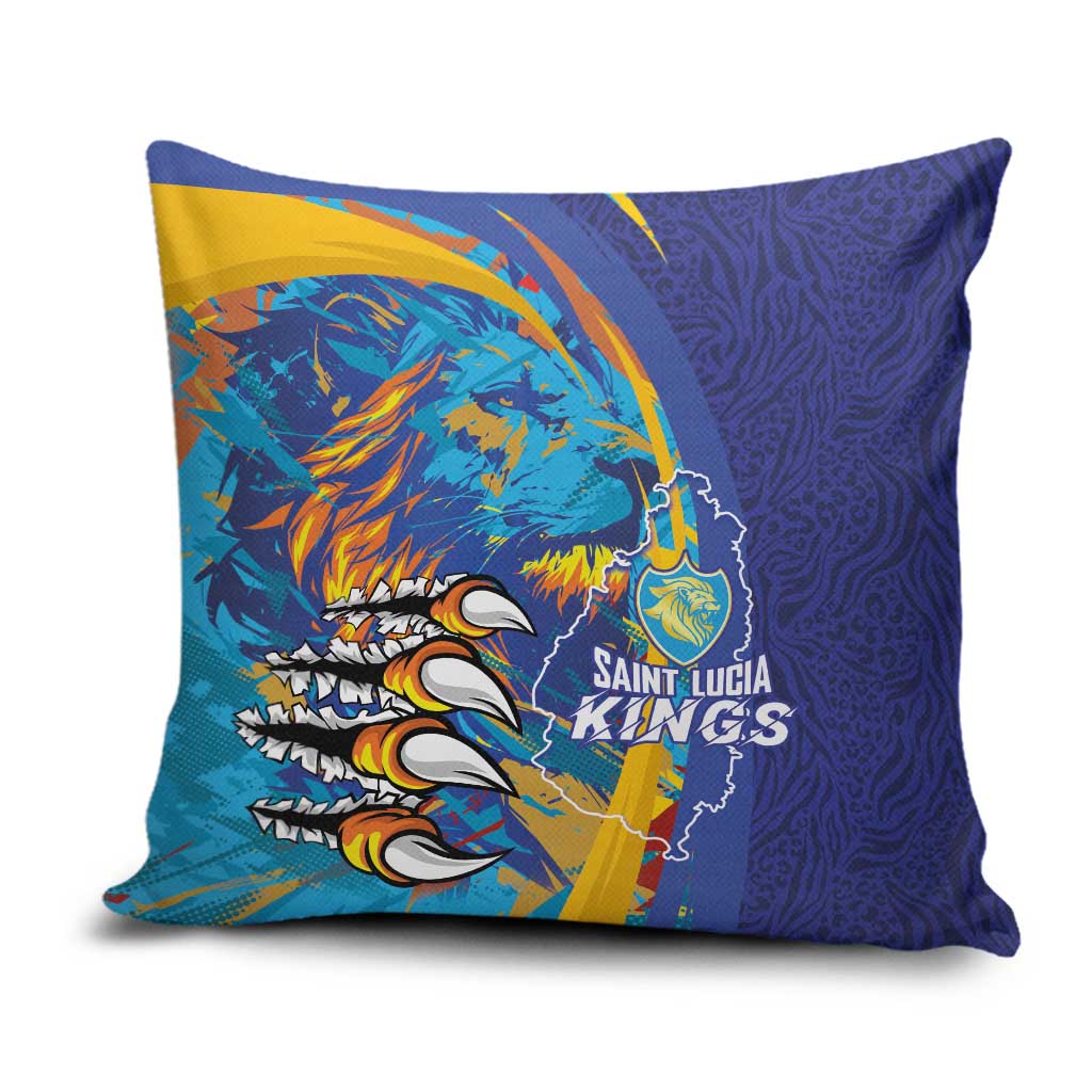 Saint Lucia Cricket Kings Pillow Cover Power Lions of Caribbean - Wonder Print Shop