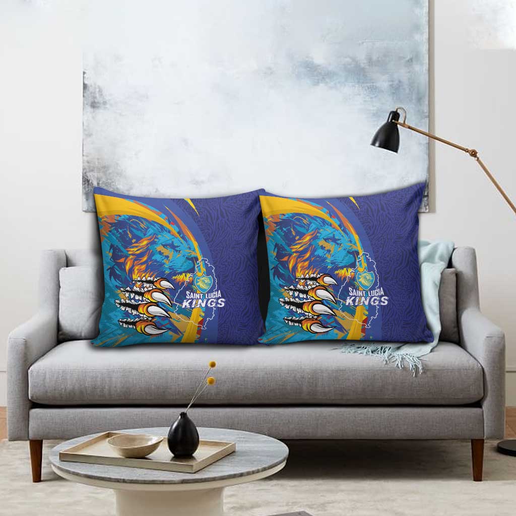 Saint Lucia Cricket Kings Pillow Cover Power Lions of Caribbean - Wonder Print Shop