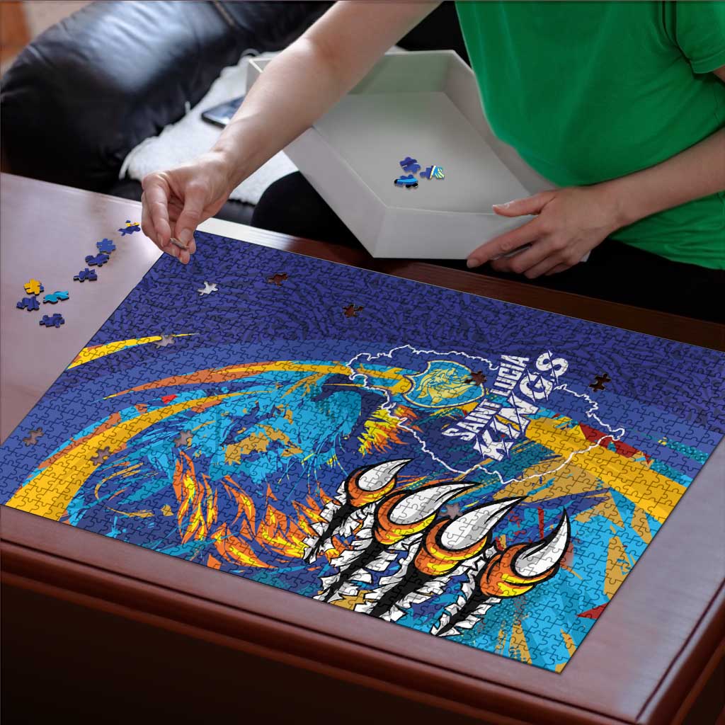 Saint Lucia Cricket Kings Puzzle Power Lions of Caribbean - Wonder Print Shop