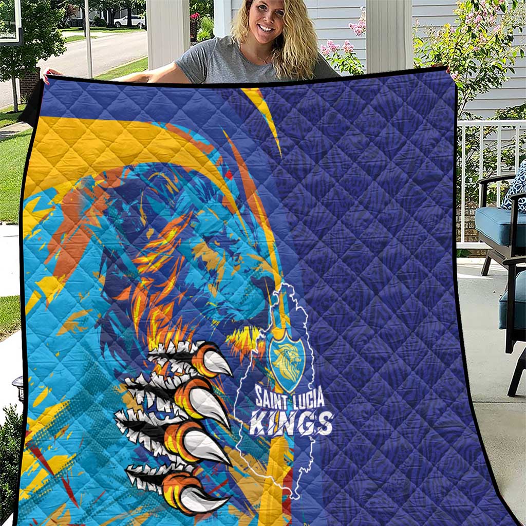 Saint Lucia Cricket Kings Quilt Power Lions of Caribbean - Wonder Print Shop