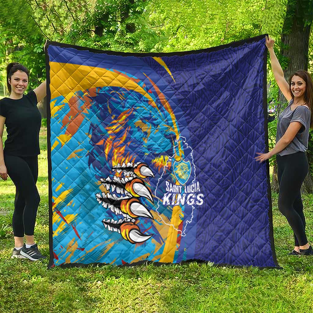Saint Lucia Cricket Kings Quilt Power Lions of Caribbean - Wonder Print Shop