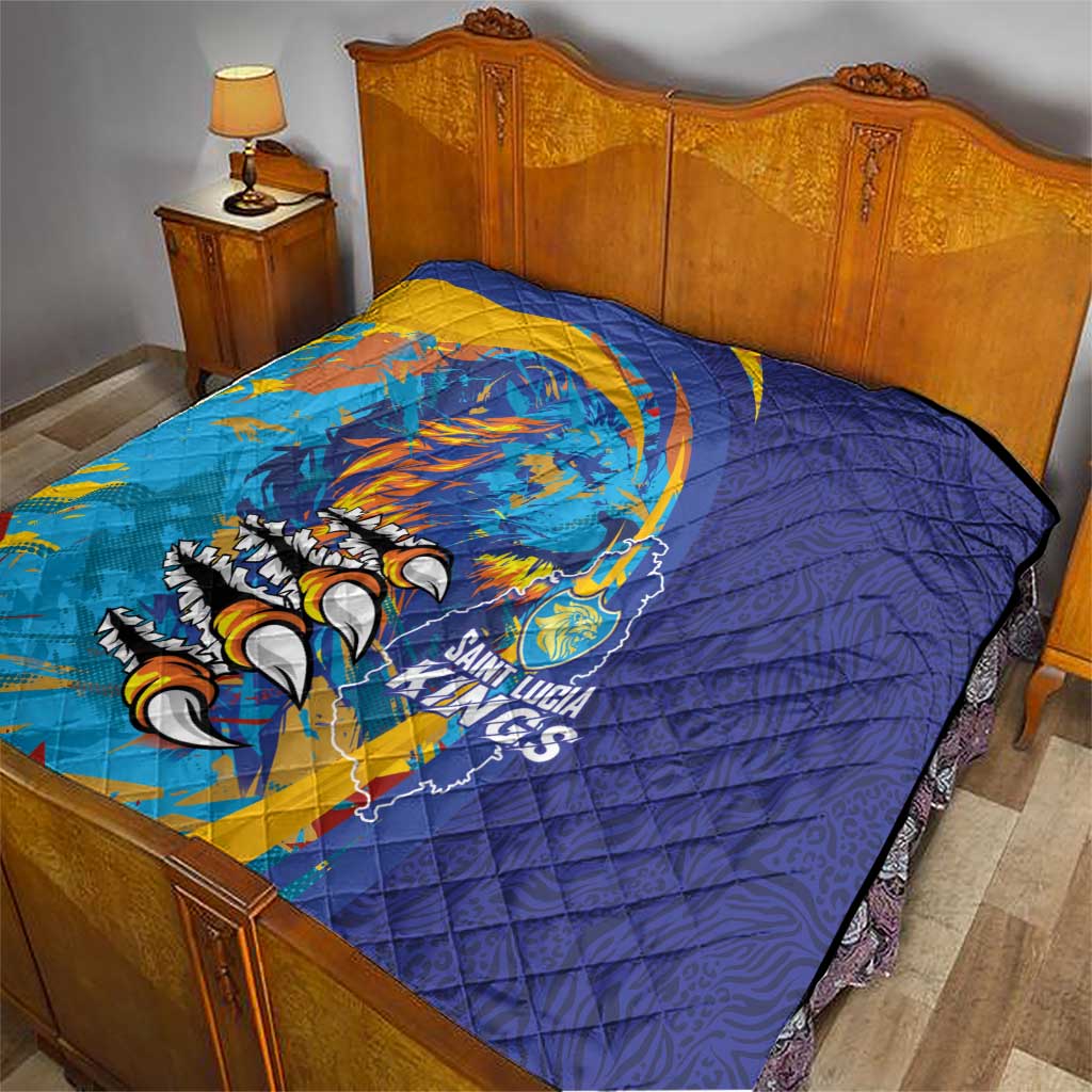 Saint Lucia Cricket Kings Quilt Power Lions of Caribbean - Wonder Print Shop