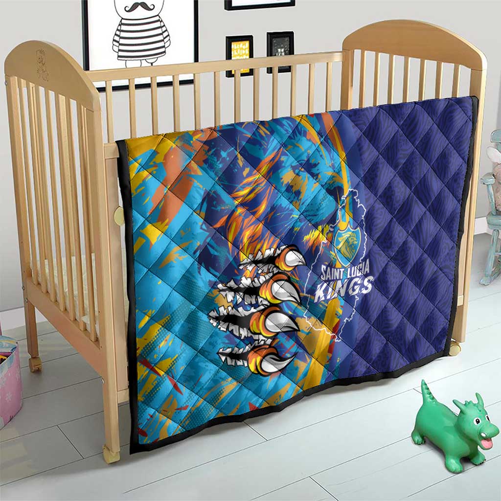 Saint Lucia Cricket Kings Quilt Power Lions of Caribbean - Wonder Print Shop