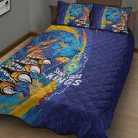 Saint Lucia Cricket Kings Quilt Bed Set Power Lions of Caribbean - Wonder Print Shop
