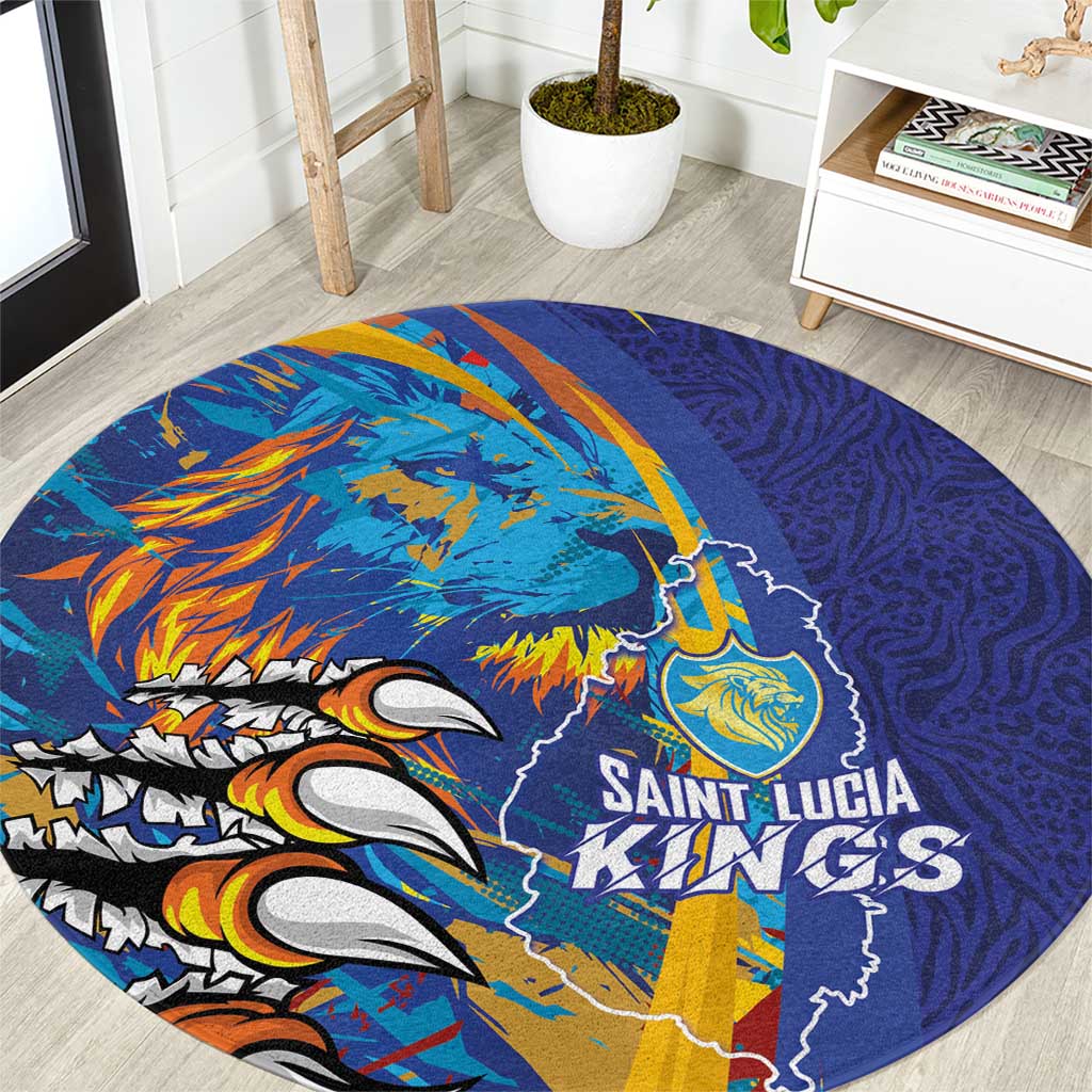 Saint Lucia Cricket Kings Round Carpet Power Lions of Caribbean - Wonder Print Shop
