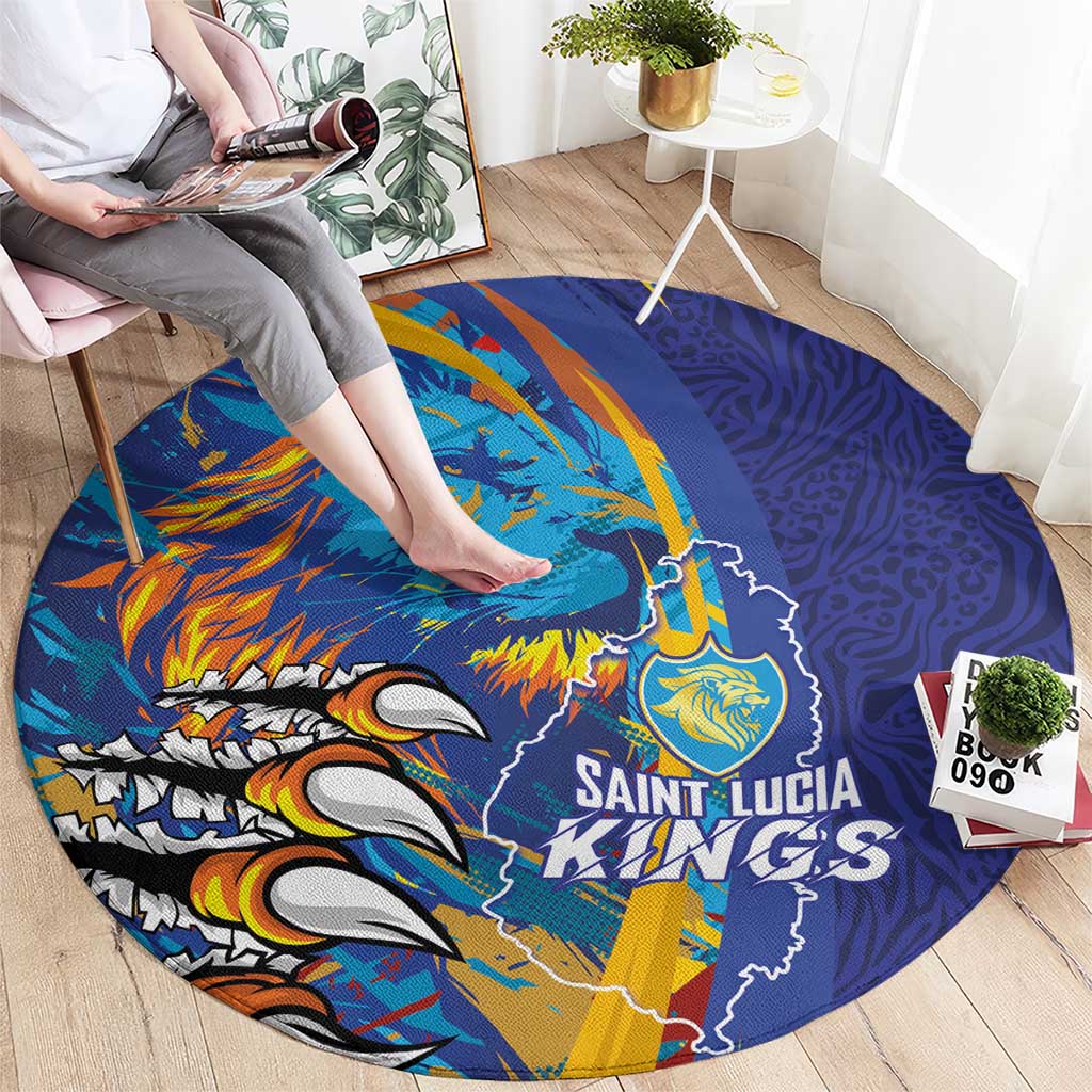 Saint Lucia Cricket Kings Round Carpet Power Lions of Caribbean - Wonder Print Shop