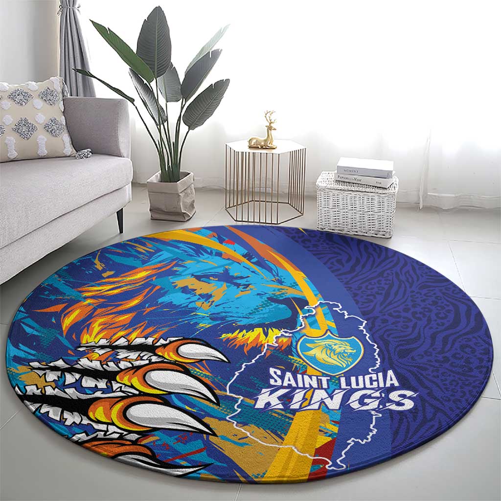 Saint Lucia Cricket Kings Round Carpet Power Lions of Caribbean - Wonder Print Shop