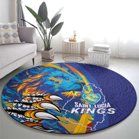 Saint Lucia Cricket Kings Round Carpet Power Lions of Caribbean - Wonder Print Shop