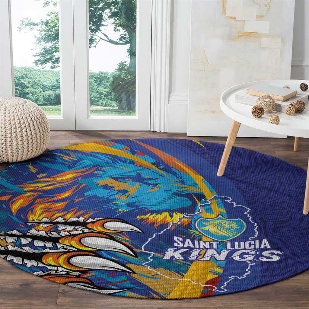 Saint Lucia Cricket Kings Round Carpet Power Lions of Caribbean - Wonder Print Shop