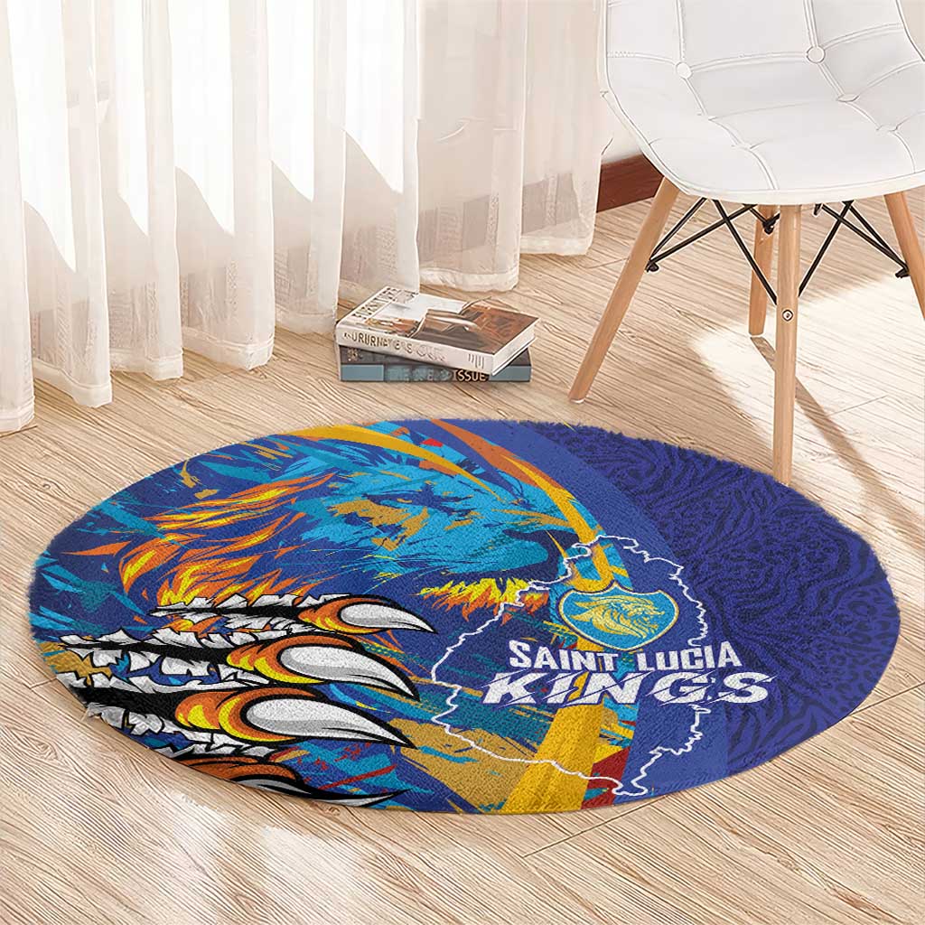 Saint Lucia Cricket Kings Round Carpet Power Lions of Caribbean - Wonder Print Shop
