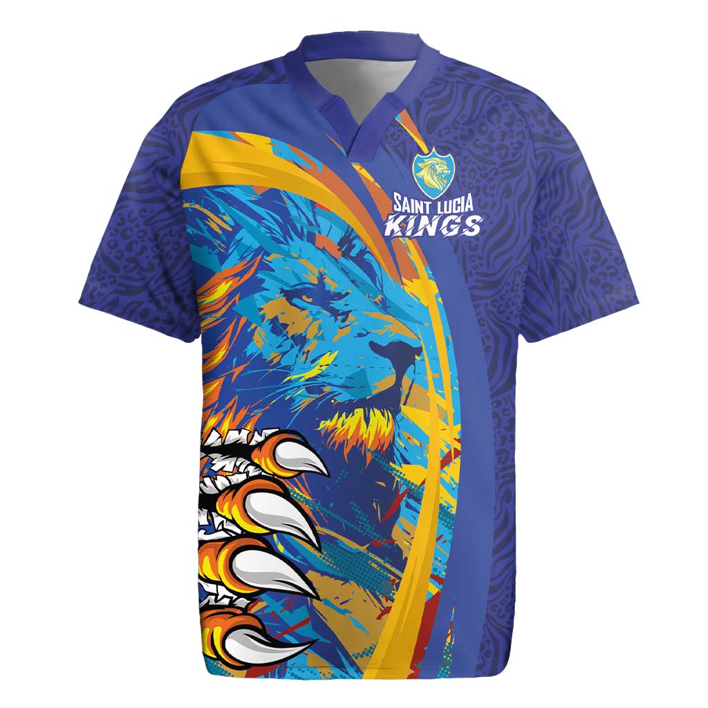 Custom Saint Lucia Cricket Kings Rugby Jersey Power Lions of Caribbean - Wonder Print Shop
